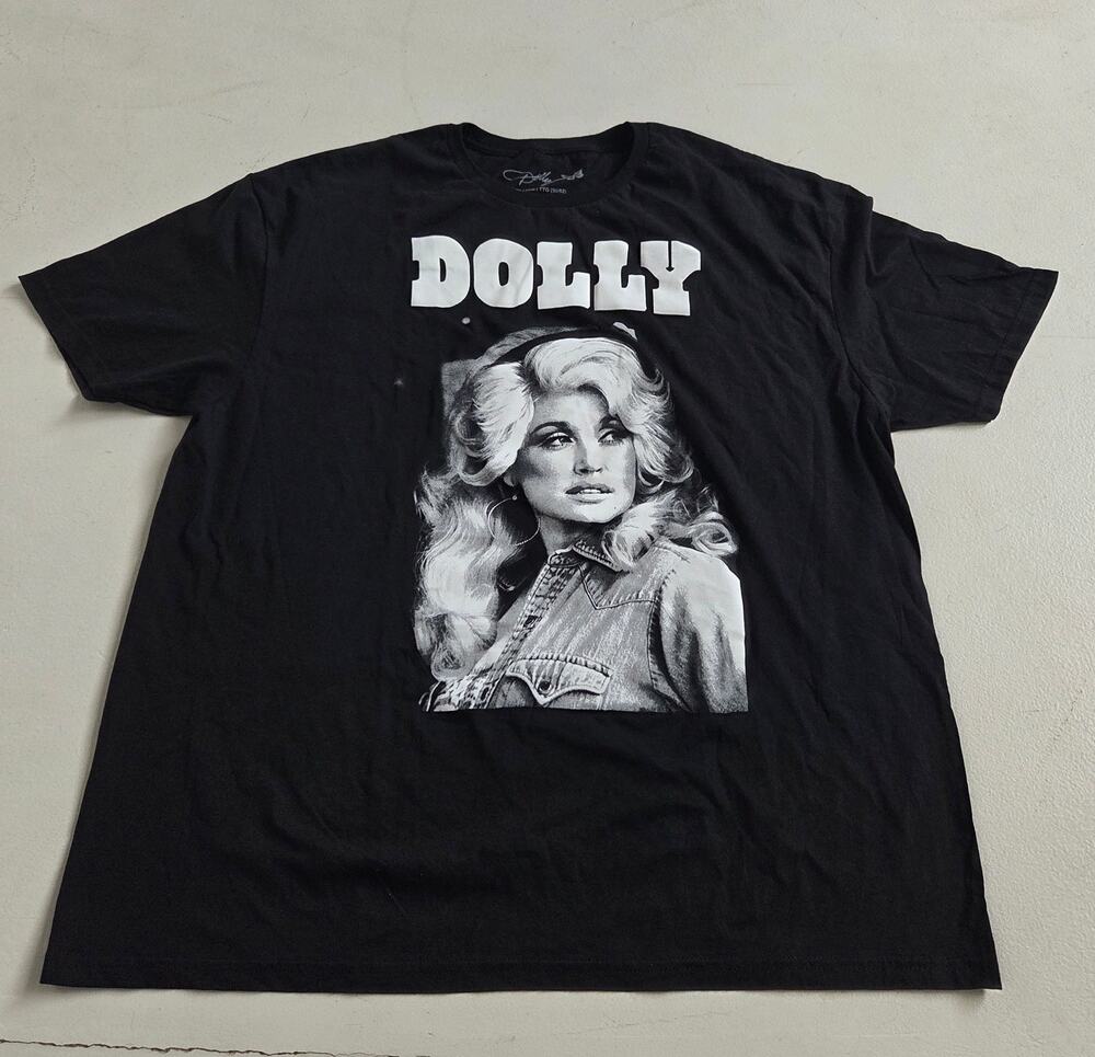 Dolly Parton Portrait Graphic T Shirt Black Country Music Tee 2XL Official